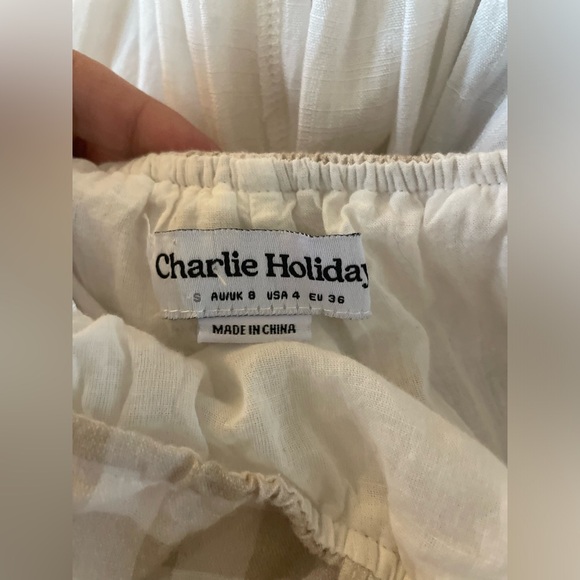 Charlie Holiday Lottie Maxi Tiered Gingham Dress Size 4 Cotton and Linen - Picture 9 of 12